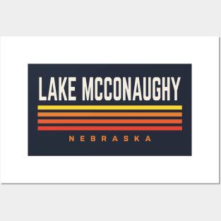 Lake McConaughy Nebraska Retro Vintage Stripes Posters and Art